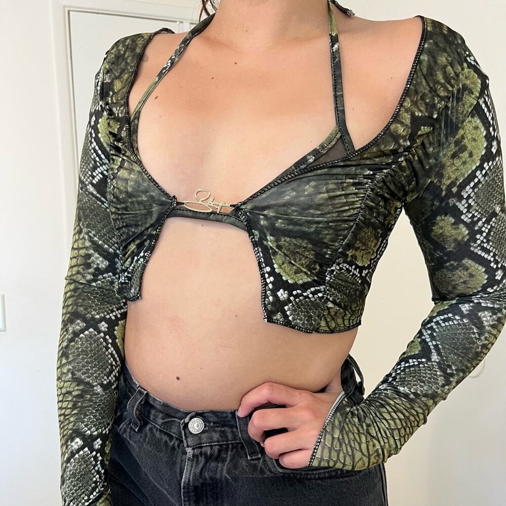 Green Snake Print Top 🐍
